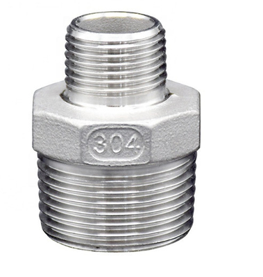 304 316Lはステンレス鋼の管付属品の男性の六角形のニップルの減力剤に通した